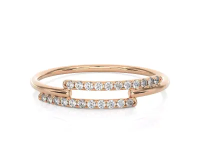 Light Minimalist Diamond Ring 3D print model 6