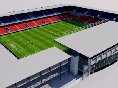 Generali Arena - Letna Stadium - Prague Low-poly 3D model