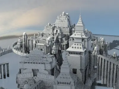 Fantasy Germanic Architecture Kitbash 3D model