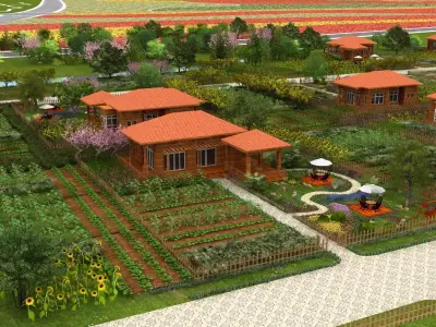 Village View 3D model purchase