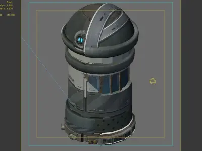 Sci Fi Building-Trash Can 3D model