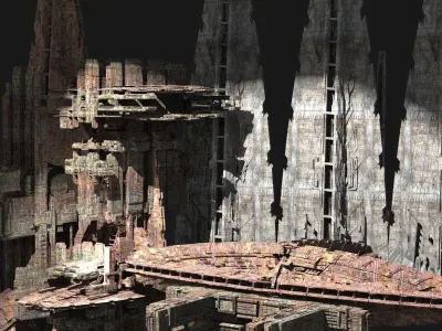 Mega City Space Station Kit bash 4 3D model