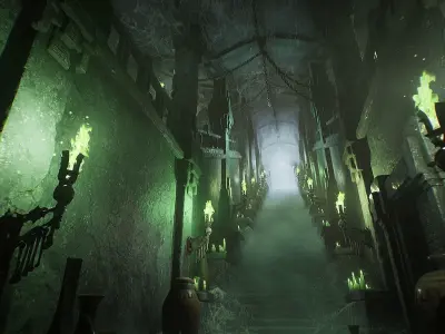Fantasy Dungeon Ossuary Low-poly 3D model