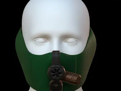 Gas mask helmet 3d model scifi Low-poly  Low-poly 3D model