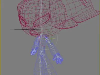 ProtoGirl Robot Character Female RIGGED Low-poly 3D model