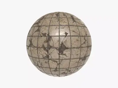 Floor Tile 002 PBR 4K - V5 - Cracked Texture