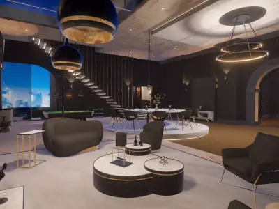 Penthouse Art Gallery Low-poly 3D model