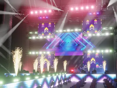Arena concert animated stage scene EEVEE render  3D model