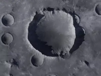 Moon crater Terrain 3D model