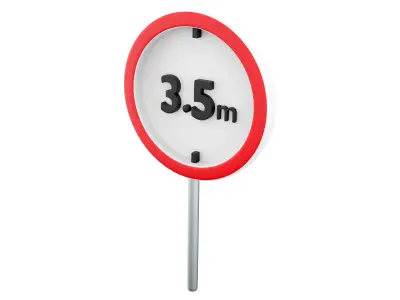 3D  Traffic signs allowed up to 3 5 meters high icon 3D model