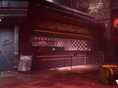 Cyberpunk Kyiv Environment Low-poly 3D model