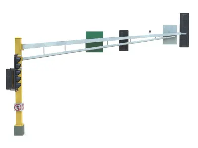 Street Light with Traffic 07 Low-poly 3D model