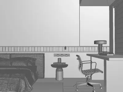 Bedroom interior scenes 3D model