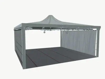 Tent with curtains 3D model