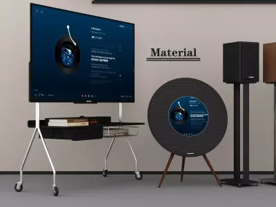 Modern High-Fidelity Audio Home Theater System Low-poly 3D model