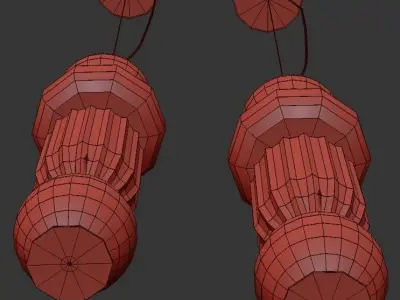 hamel pair of glass pendant lights 3D model