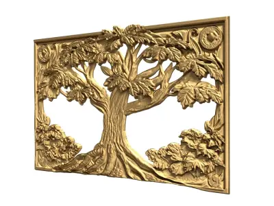 decor set tree wall mural 51 3D print model