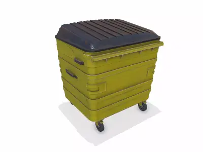 Wheeled Garbage Waste Bin Low-poly PBR Low-poly 3D model
