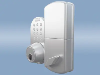 Round Digital Door Lock  Low-poly 3D model