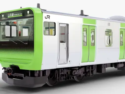 Japanese Train Head Interior Exterior Yamanote Line E235 Rigged 3D model