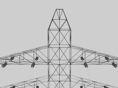 Metallic Electricity Utility Pylon Low-poly 3D model