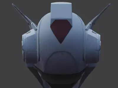 Cyber-Mecha Vanguard Helmet 3D Model Low-poly 3D model