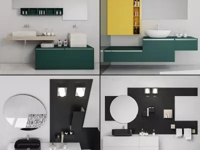 Bathroom furniture collection 6 3D model