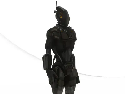 Atlas Combat Mech Sci-Fi Robot 3D Model Rigged Low-poly 3D model