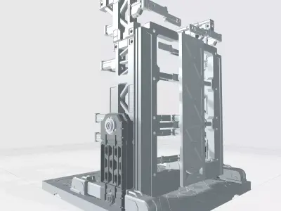 -MHB101C-Customizable Classic Extentable Mech Hangar Cage 3D print model