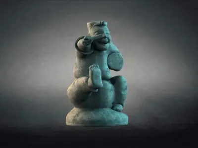 Rap Figurines clay figurines artifacts drummers 3D model