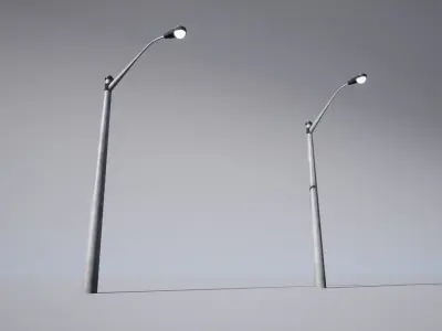 Street Lamp Low-poly 3D model 28