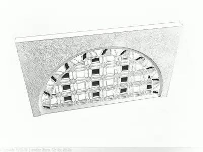 Qamaria stained glasses windows - Yemen Low-poly 3D model