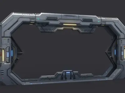 Sci-Fi Door Kit Vol 01-Type A-PBR Low-poly 3D model