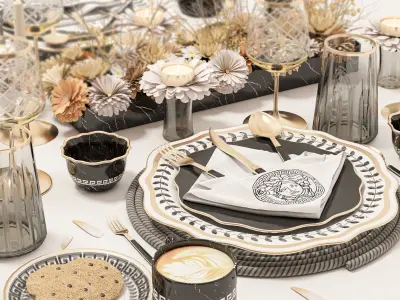 table set 106 Low-poly 3D model