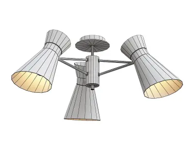 laconica ceiling light with three lights 3D model