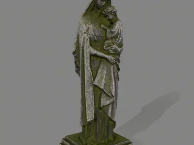 Woman Statue  Low-poly 3D model