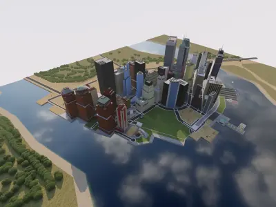 City-modern city- urban 3D model
