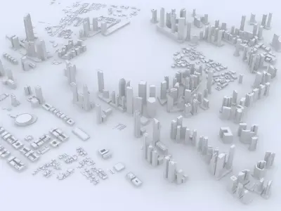 Dubai city Low-poly 3D model