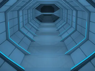 Sci Fi corridor 3D model 47
