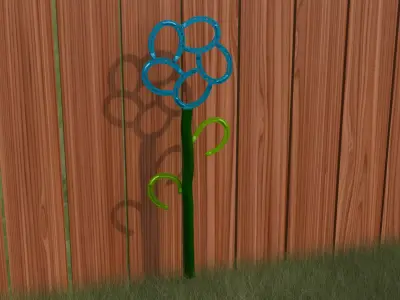 Yard or Fence Art Horseshoe Flower 3 Low-poly 3D model