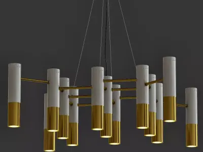 Helix Chandelier Gold 3D model
