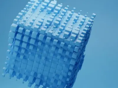 Geometry Nodes Cube Low-poly 3D model