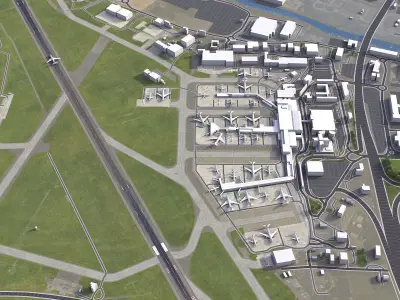 Glasgow - Airport - GLA Low-poly 3D model