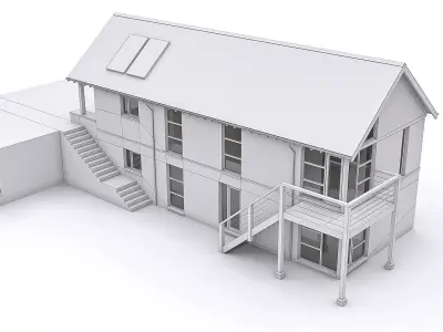 Townhouse 07 Low-poly 3D model purchase