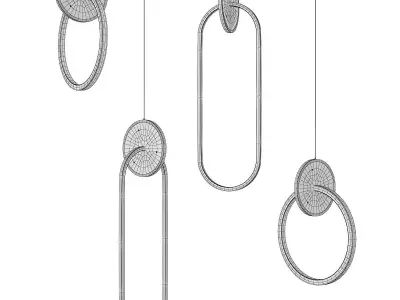 Strip Shape Hanging Light Modern LED Pendant Lamp Low-poly 3D model