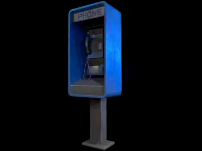 Street Payphone - Gest Low-poly 3D model