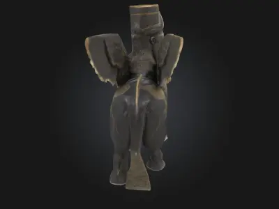 Winged Guardian Mythical Statue Model for Fantasy 3D model