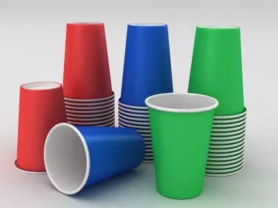 Stack Of Paper Cups 3D model
