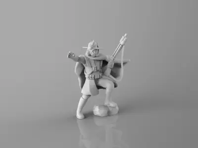 The Eye miniature of man holding sword 3D print model