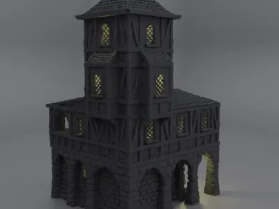 Small Village Prison Tabletop Terrain 28 mm 3D print model